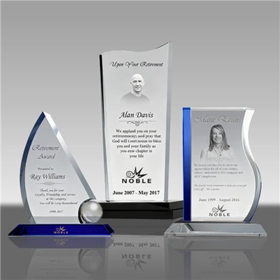Crystal Retirement Plaques